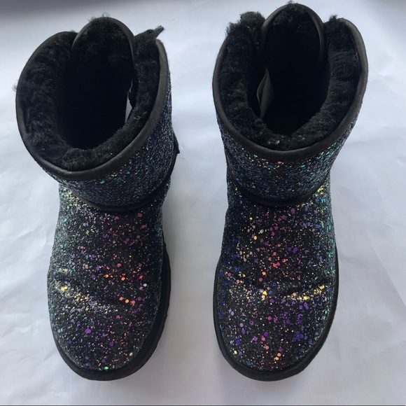 UGG Shoes - Black Glitter Uggs With Bow 6